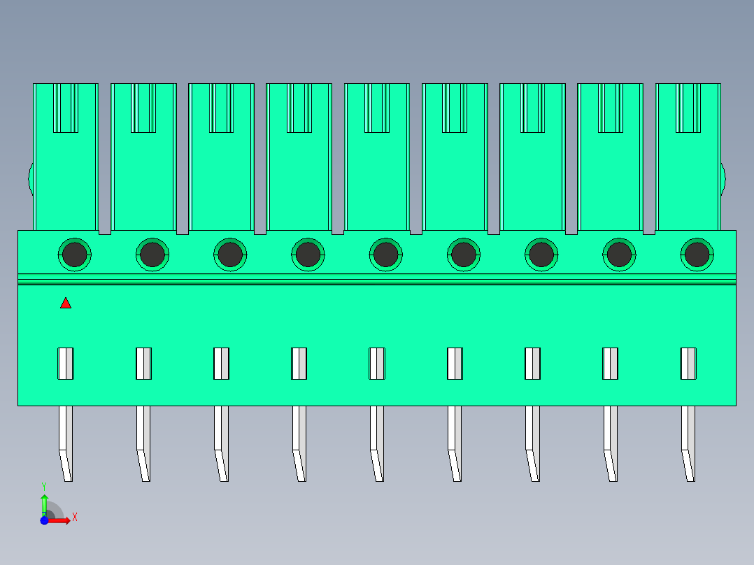 DEGSON 15EDG 系列 3.5mm 插拔式接线端子 FullPack-15EDGB-3.5-09P-14-00AH前视图
