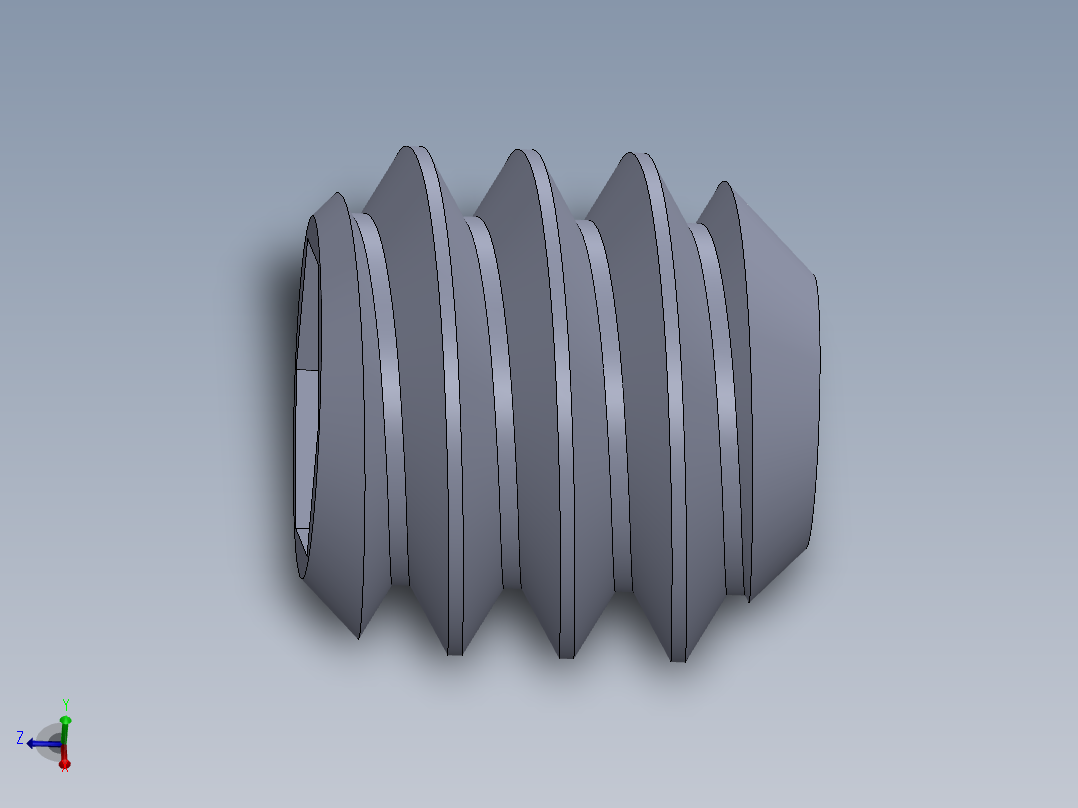 UNC 平头紧定螺钉-UNC SET SCREW 10-24 x0.187.SLDPRT主视图