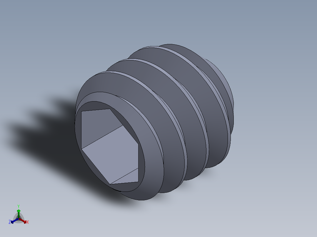 UNC 平头紧定螺钉-UNC SET SCREW 10-24 x0.187.SLDPRT正等轴测图