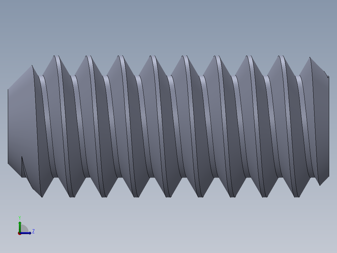 UNC 平头紧定螺钉-UNC SET SCREW 4-40 x 0.250.SLDPRT左视图