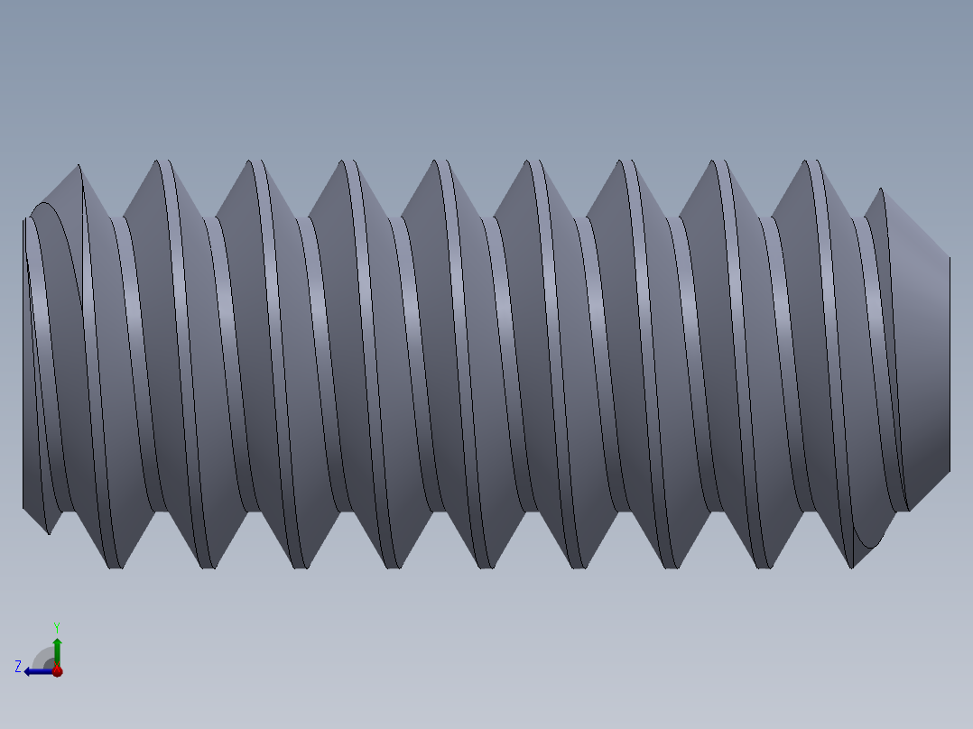 UNC 平头紧定螺钉-UNC SET SCREW 4-40 x 0.250.SLDPRT右视图