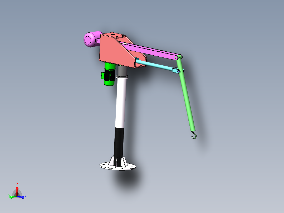 平衡吊设计CAD二维图及sw三维模型530527