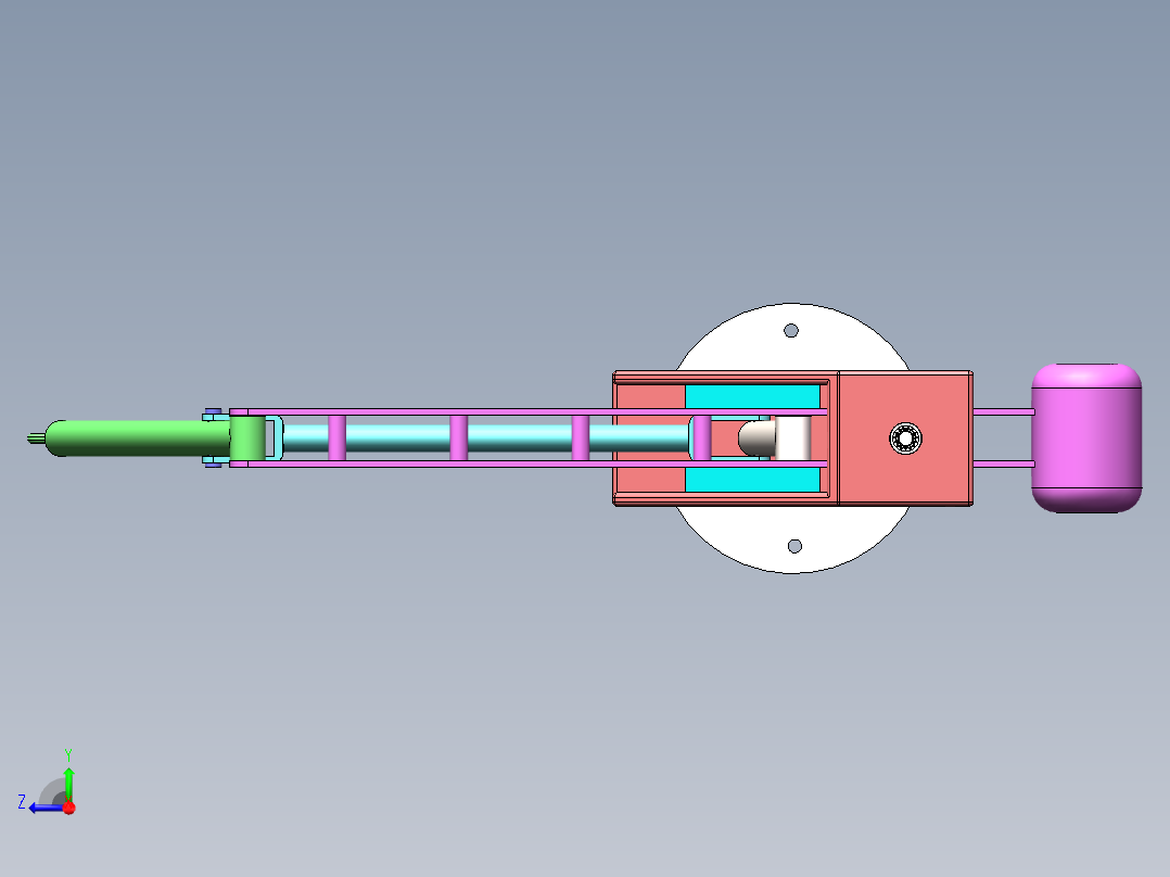 平衡吊设计CAD二维图及sw三维模型530527右视图