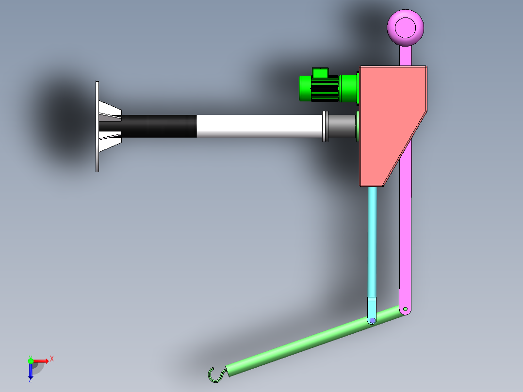 平衡吊设计CAD二维图及sw三维模型530527俯视图