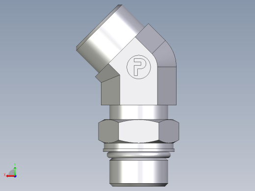 卡套式工业通用硬管接头EO_Adjustable_locknut_45_deg_elbow_VEE20SMOROMDCF后视缩略图