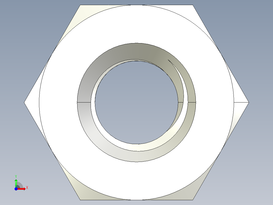 DIN 934 螺母-M3 Nut.STEP前视图