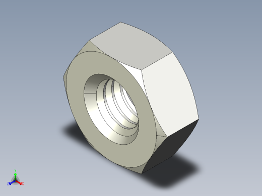 DIN 934 螺母-M3 Nut.STEP正等轴测缩略图