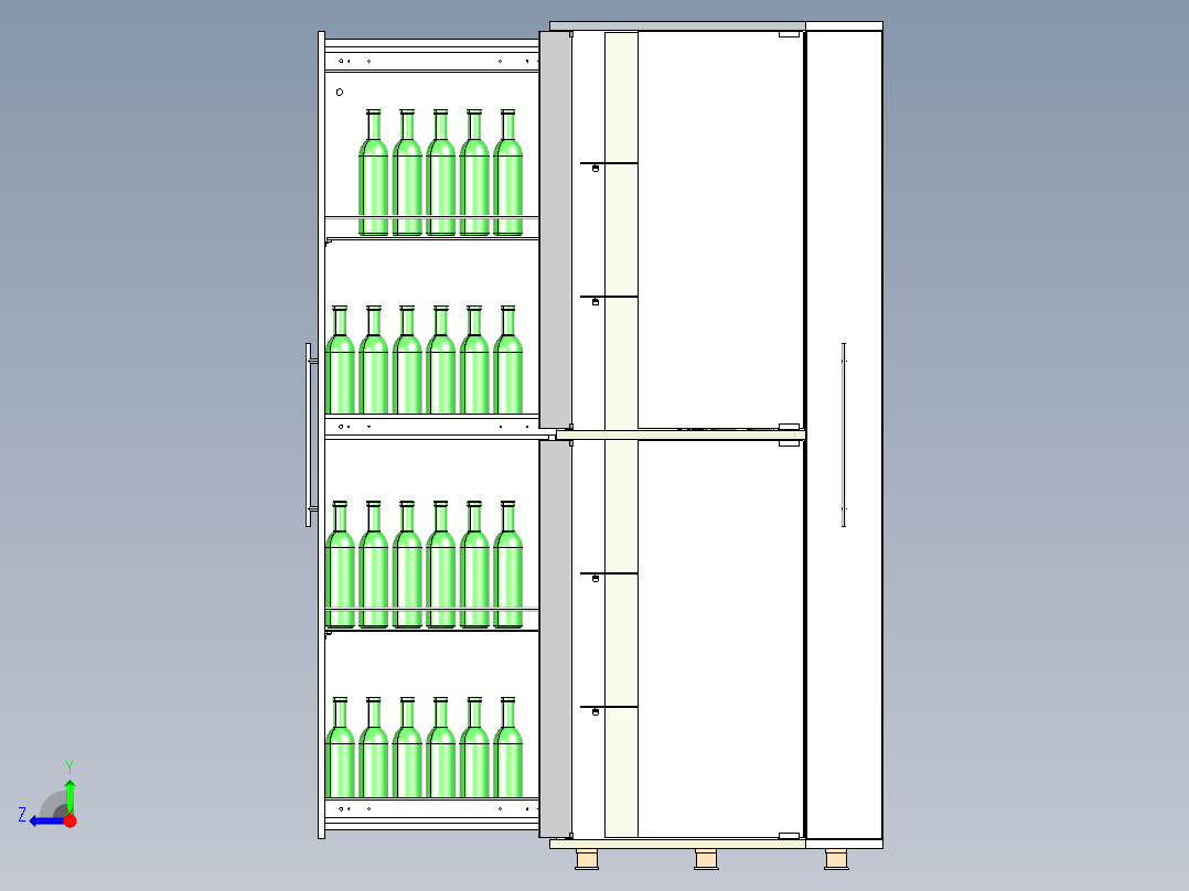 冷藏酒柜右视图