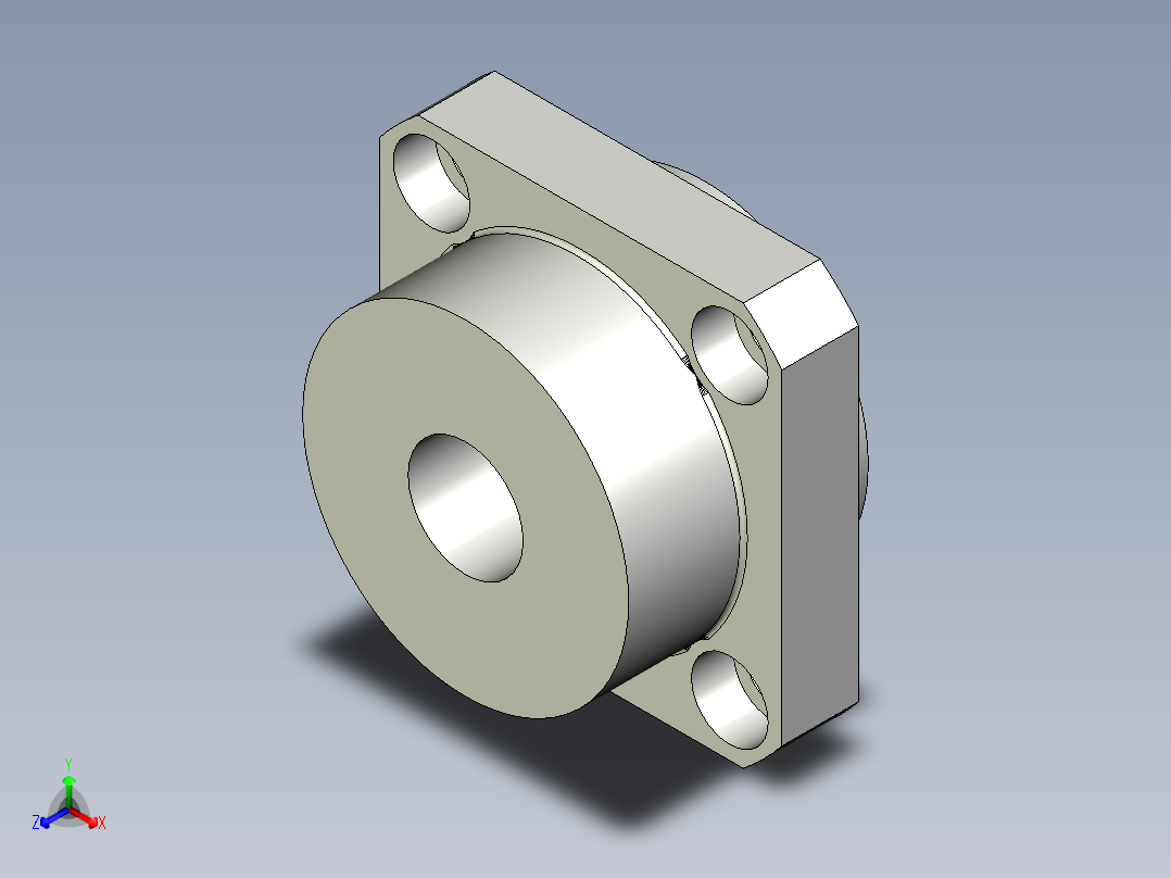 軸承座(雙軸承型)BSRWN-3D多系列多零件图纸模型主视图