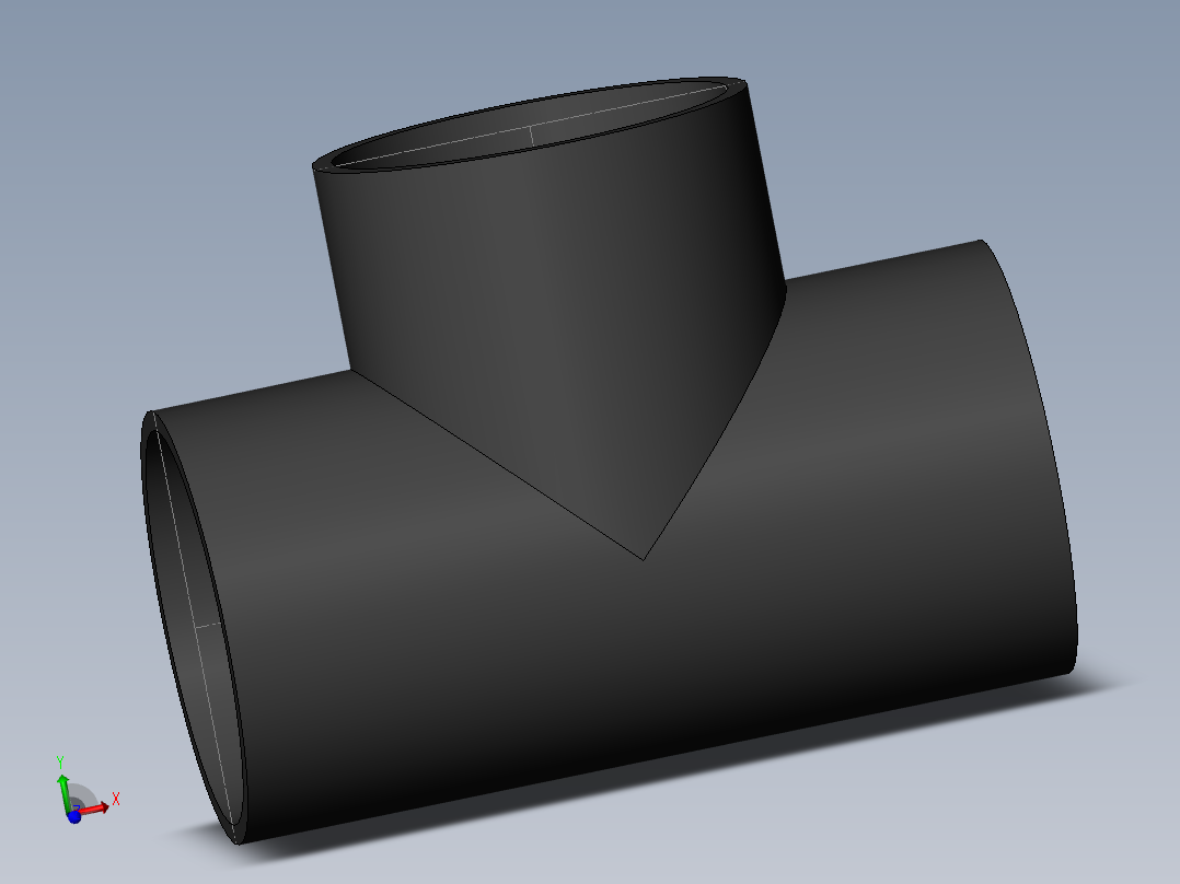 PVC管件-6in_Tee主视图