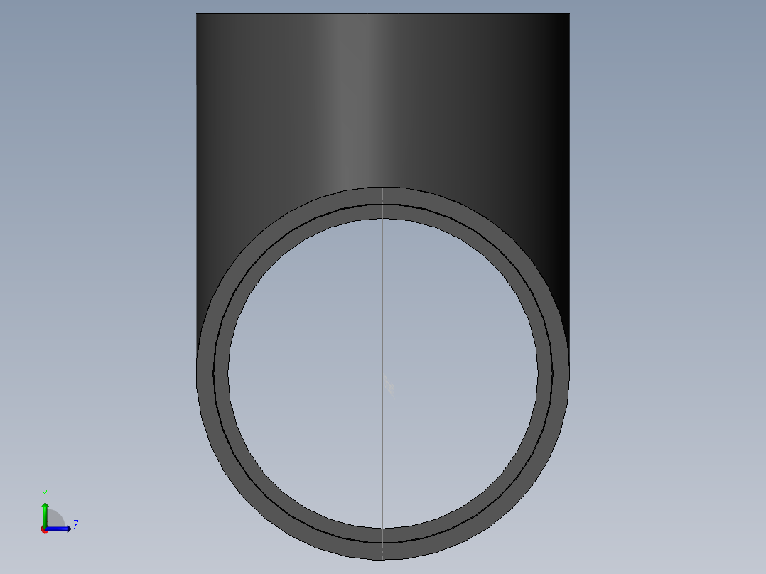 PVC管件-6in_Tee前视图