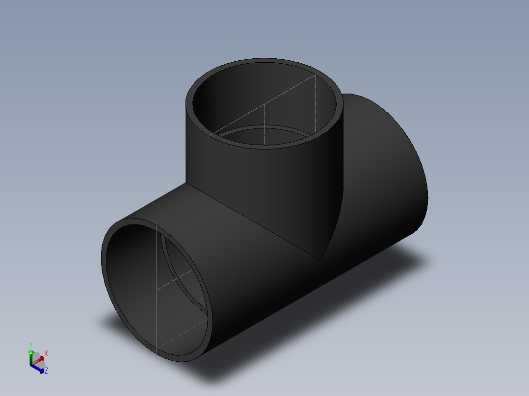 PVC管件-6in_Tee正等轴测图