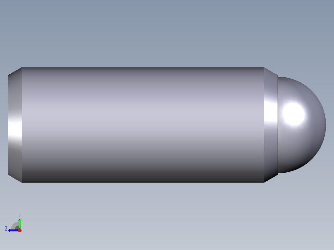 定位柱(中荷重)(英吋) 2B03-3D多系列多零件图纸模型右视图