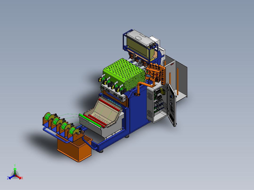 打印机灯丝生产挤出器sw16正等轴测图
