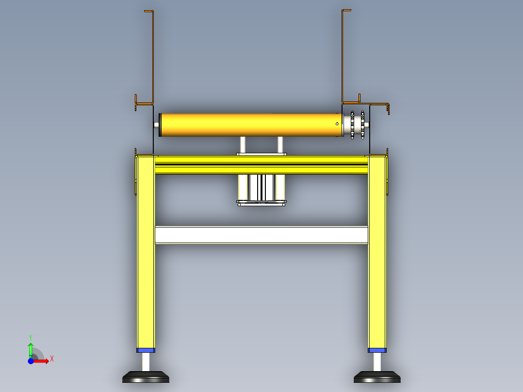 滚筒架模型图前视图