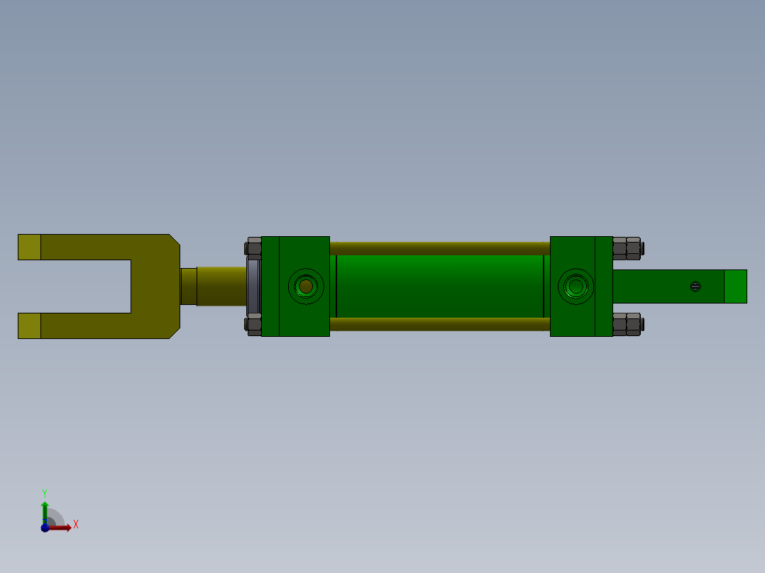 A0002798-拉杆液压缸 (DANIELI) (精整区域分杠杆) 63x35x160 毫米前视图