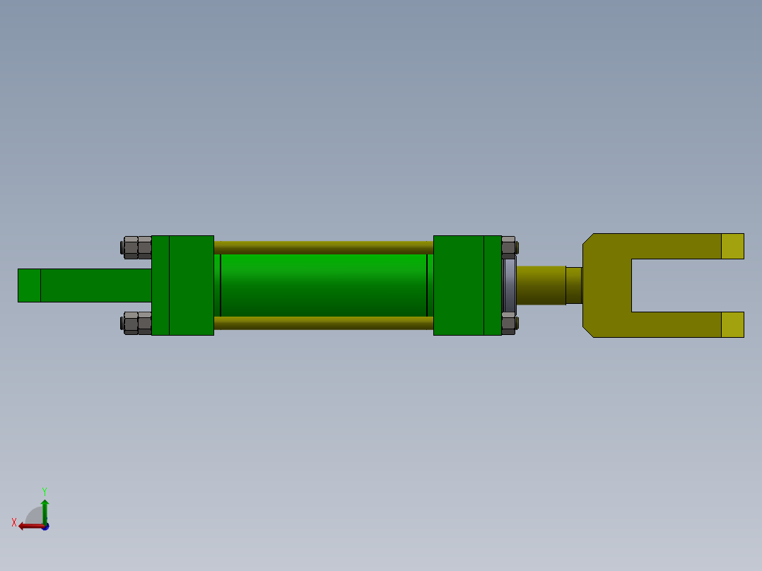 A0002798-拉杆液压缸 (DANIELI) (精整区域分杠杆) 63x35x160 毫米后视图