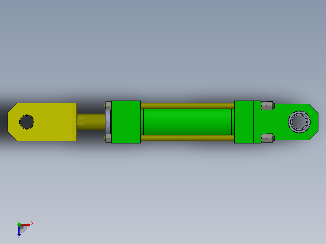A0002798-拉杆液压缸 (DANIELI) (精整区域分杠杆) 63x35x160 毫米俯视图