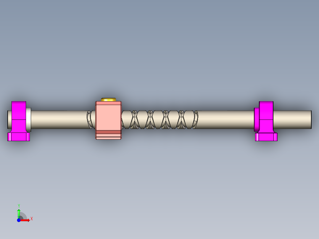 B2004383-反向螺杆 - 水平卷绕机制前视图
