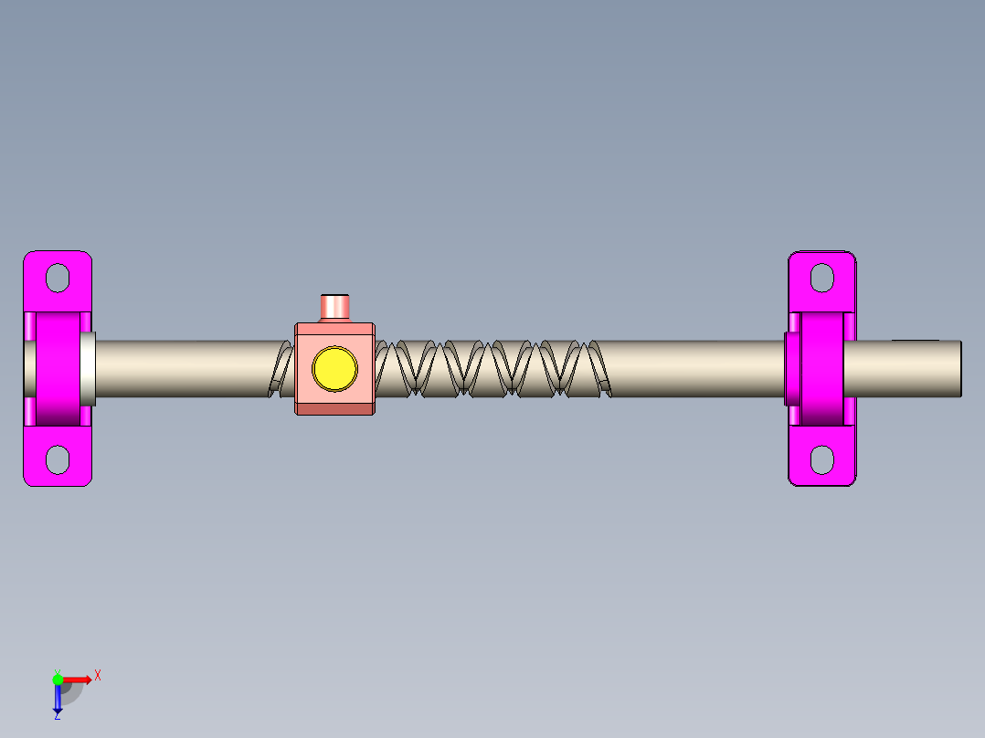 B2004383-反向螺杆 - 水平卷绕机制俯视图