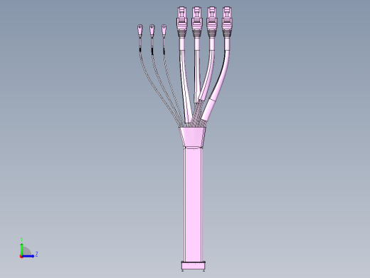 37针矩形连接器，400mm（MIL-DTL-83513）RJ-45和铲形电缆左视缩略图