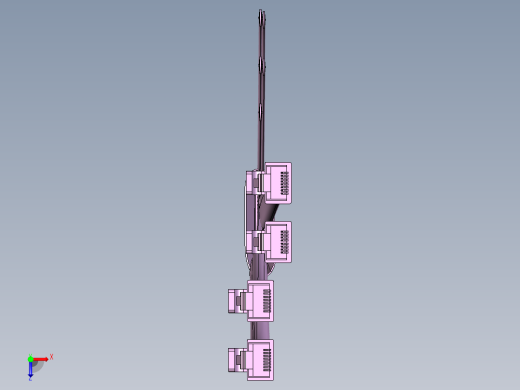 37针矩形连接器，400mm（MIL-DTL-83513）RJ-45和铲形电缆俯视缩略图
