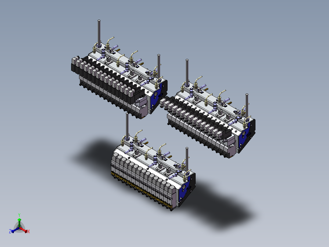 3款Nordson Corp涂抹器正等轴测图
