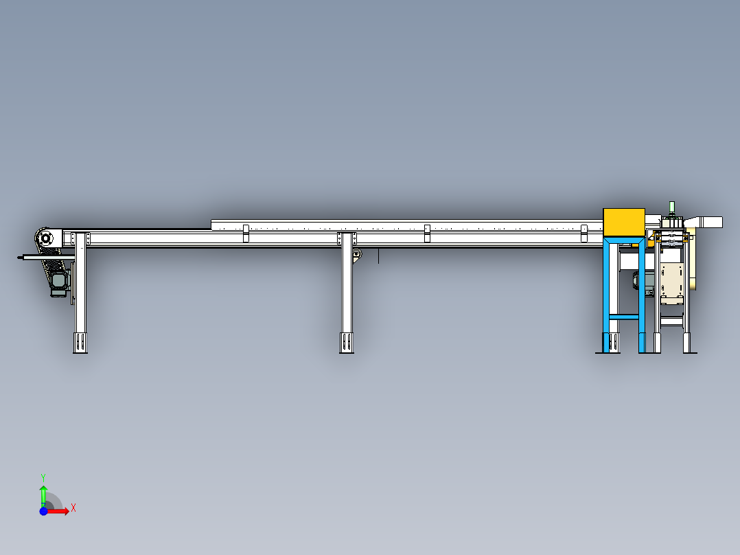 输送带送料机构前视图