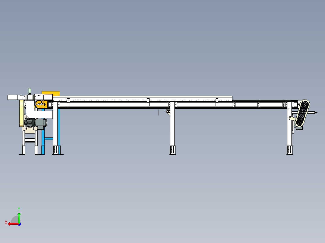 输送带送料机构后视图