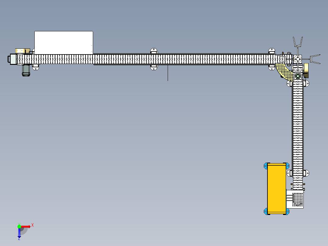 输送带送料机构俯视图