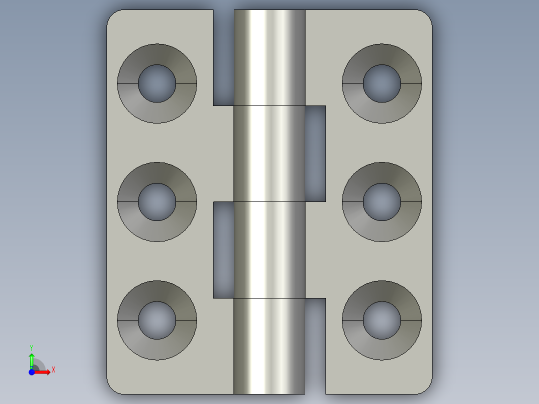 六孔铰链CL233-2合页65x55前视图