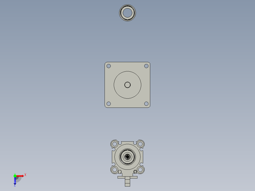 旋转工作台俯视图