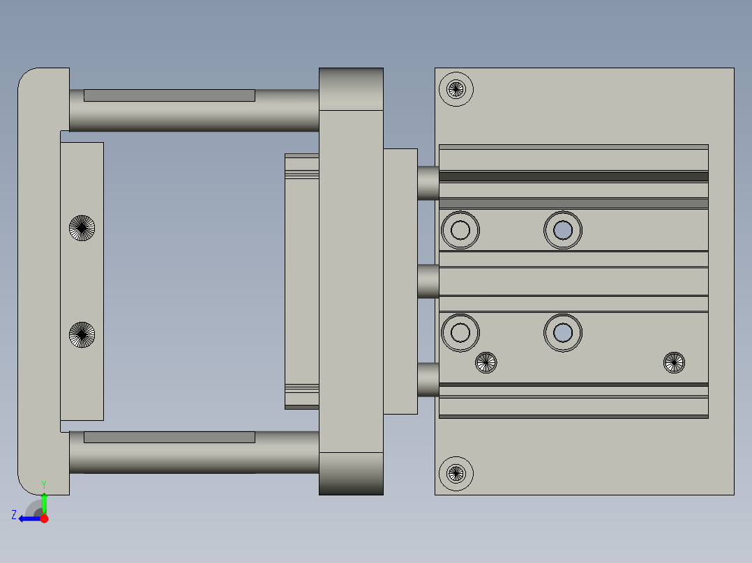 下顶升机构右视图