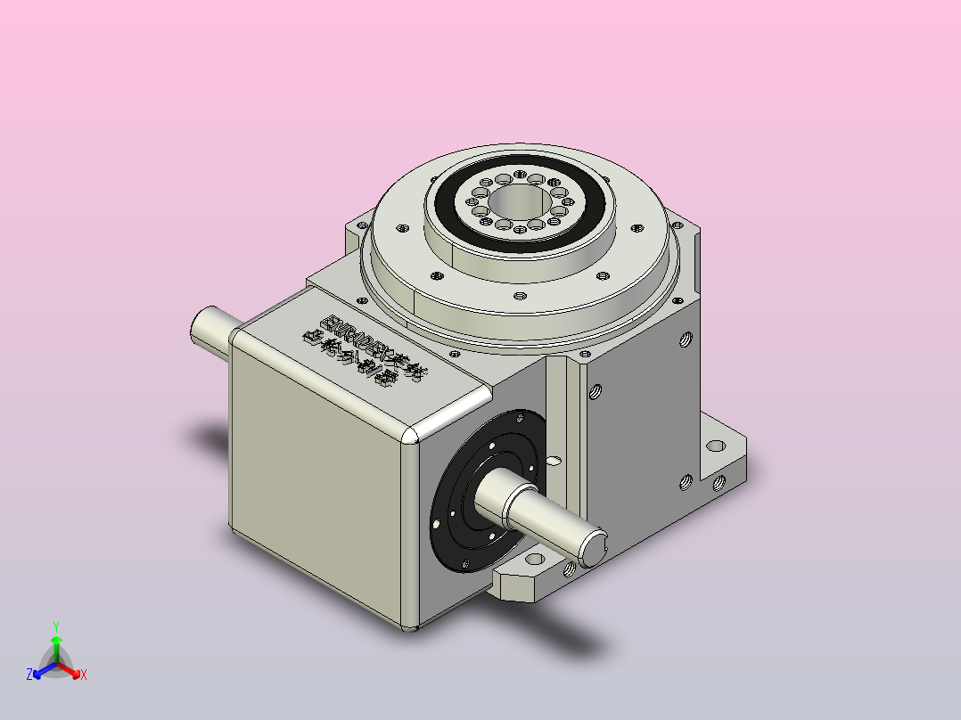 ER-RU80DT英锐凸轮分割器配电机全套3D图档主视图