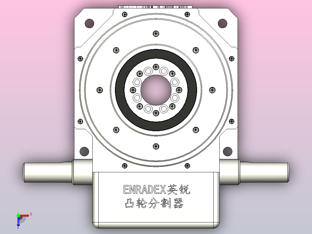 ER-RU80DT英锐凸轮分割器配电机全套3D图档俯视图