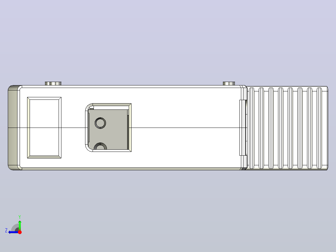 NU5-II 20-40-65 1P电涌保护器三维模型202307右视图
