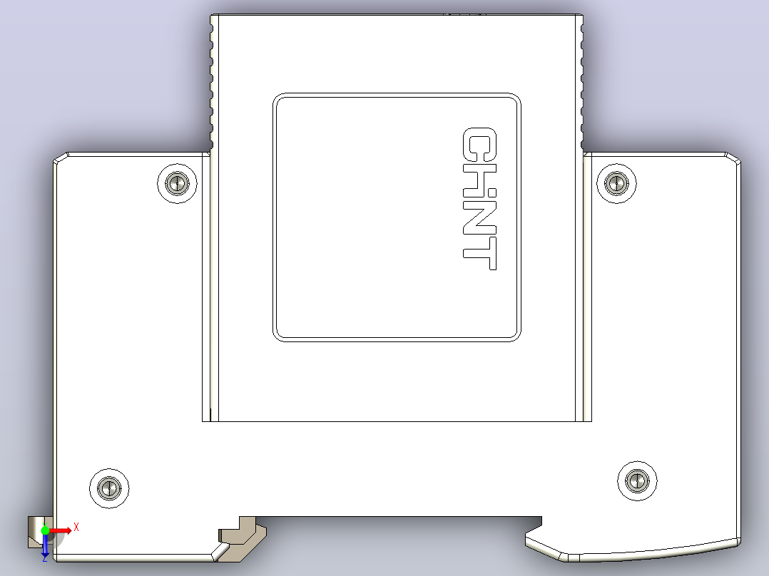 NU5-II 20-40-65 1P电涌保护器三维模型202307俯视图