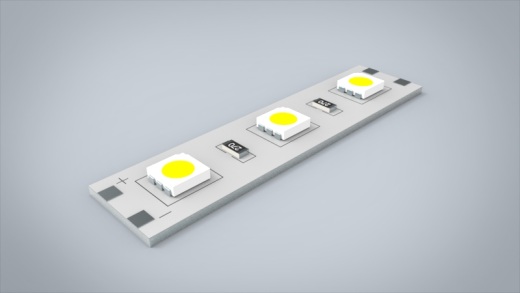 超大功率 LED 灯条 3d 模型缩略图