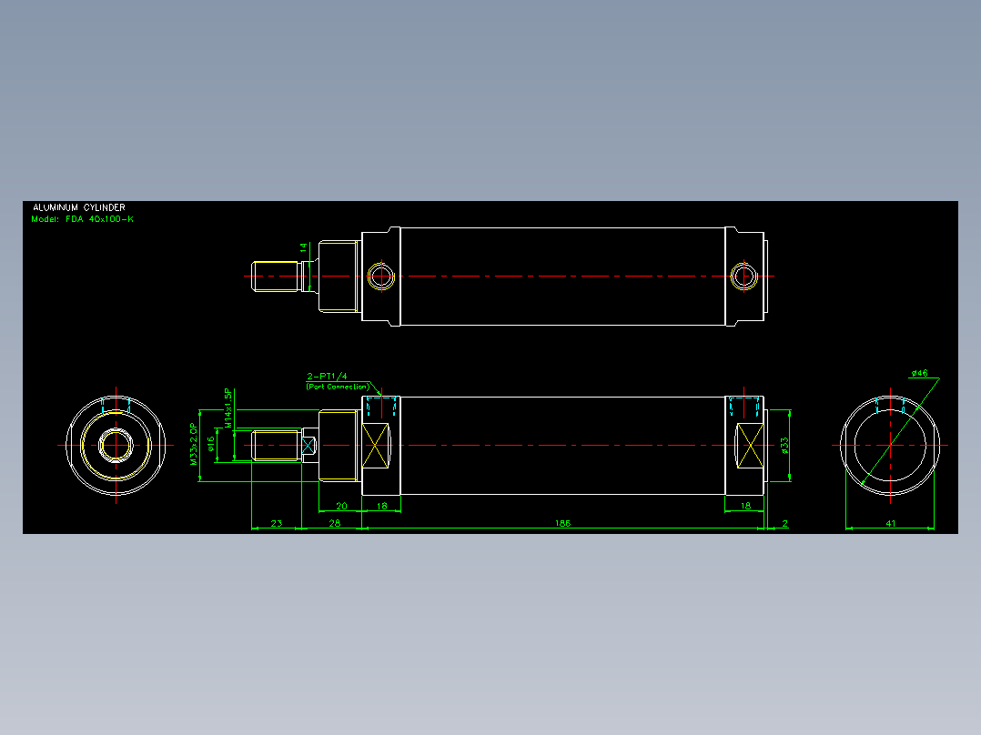 气立可CHELIC气缸油缸2D-FDA40x100-K