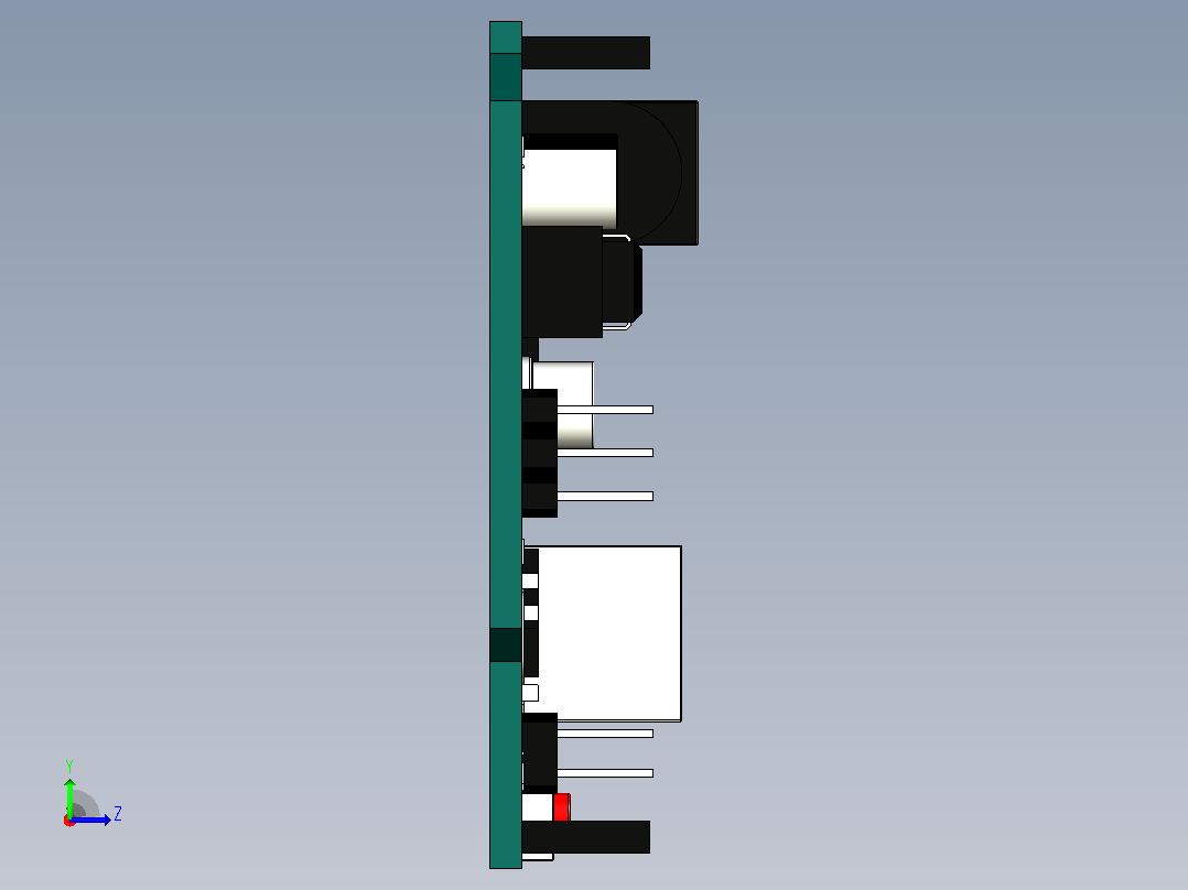 线路板3D参数建模图档左视图