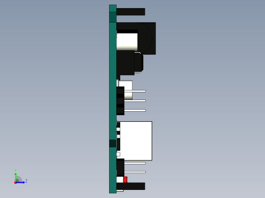 线路板3D参数建模图档左视缩略图
