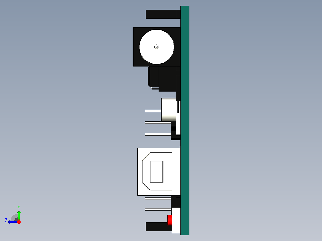 线路板3D参数建模图档右视图