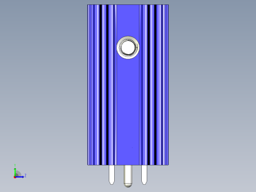 LM7918蓝色散热器25 x 12 6 x 6 5 mm孔18 3mm销固定.stp左视缩略图