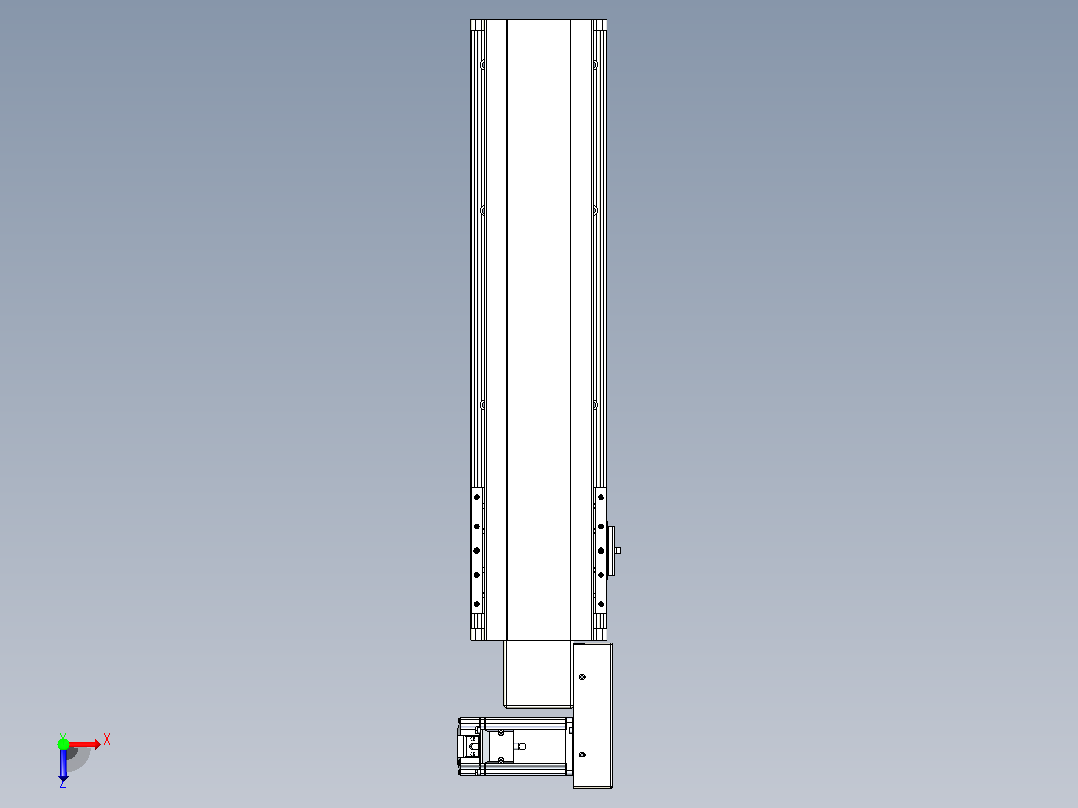 皮带直线轴半封闭可选导轨TPA-HNB-140D-120-L400-MR-C-P40-N3俯视图