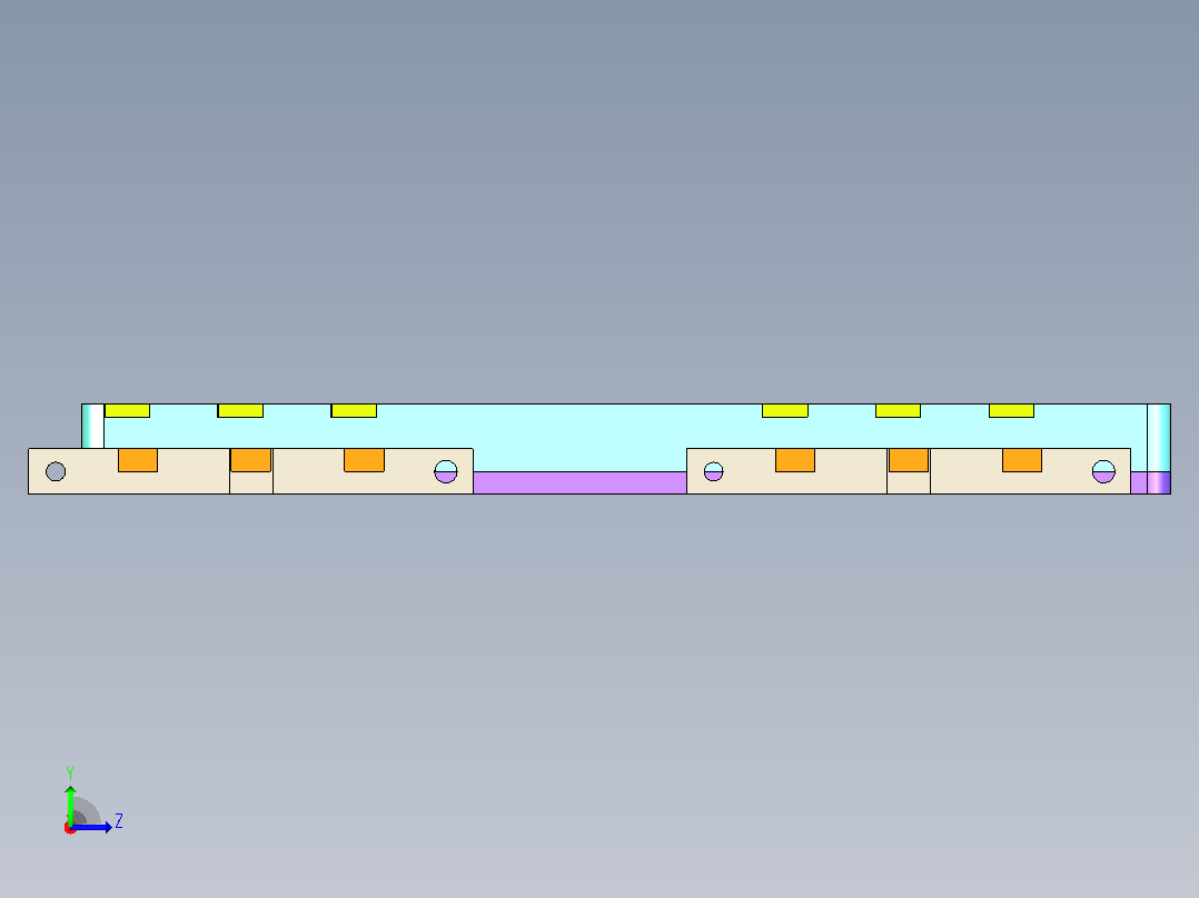 利用斜面滑块配合机构左视图