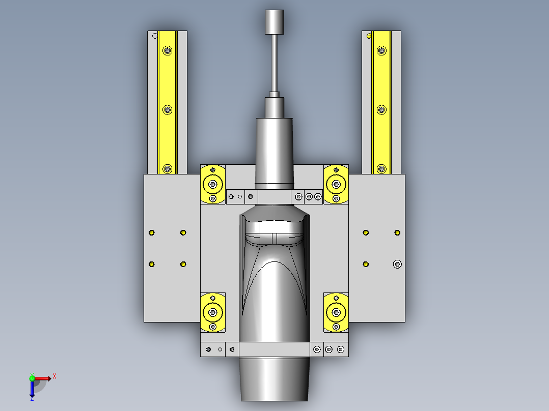 半自动研磨装置俯视图