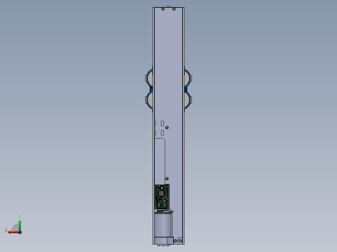 SCARA四轴机械臂三维建模图纸后视图