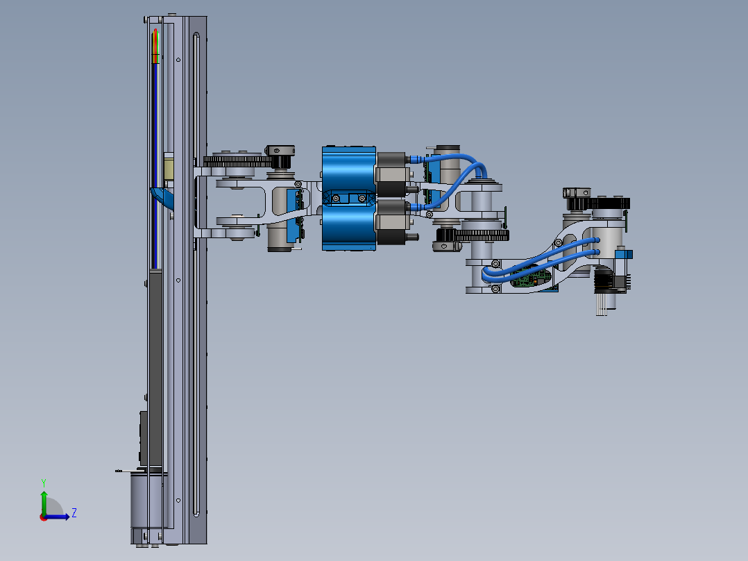 SCARA四轴机械臂三维建模图纸左视图