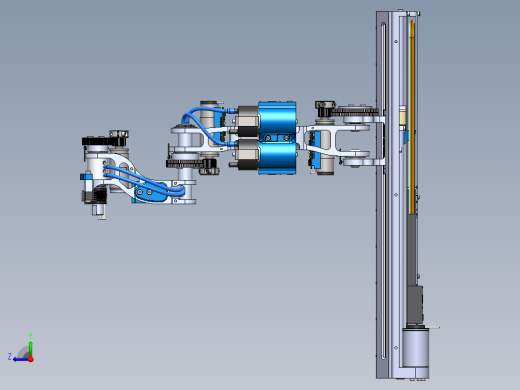 SCARA四轴机械臂三维建模图纸右视缩略图