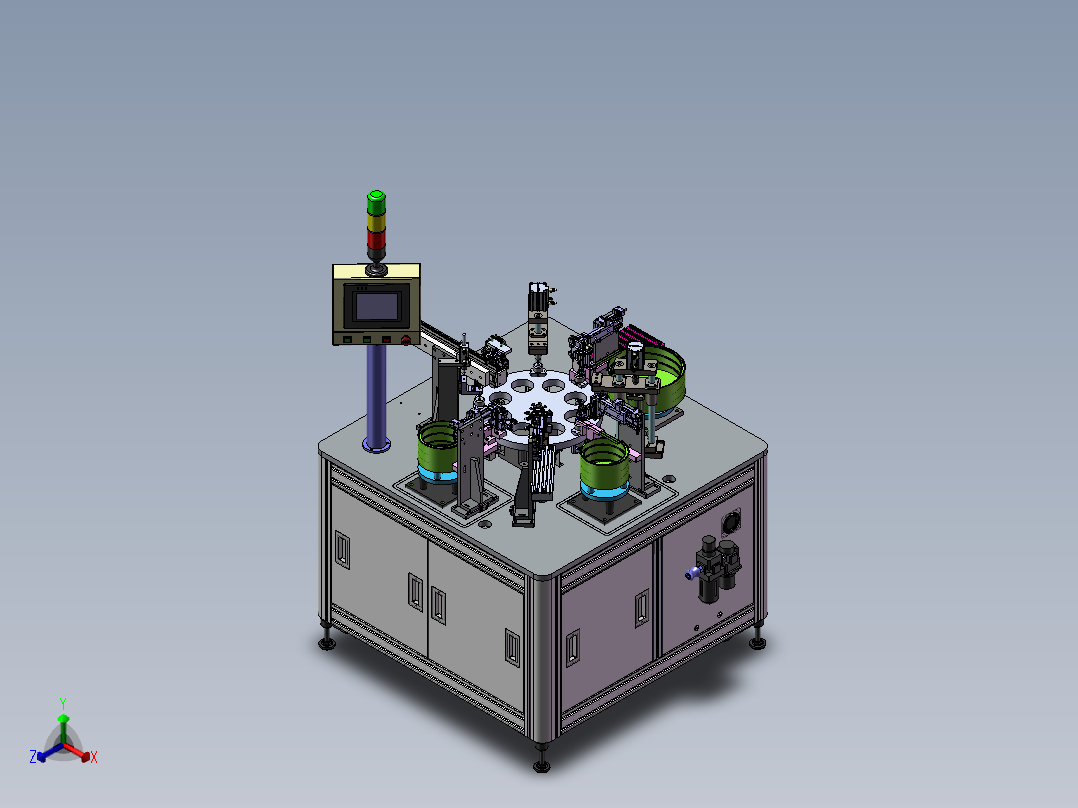 定子组装机自动摆料版 sw17正等轴测图